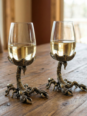 Set of 2/Set of 4 - Scorpion Wine Glasses