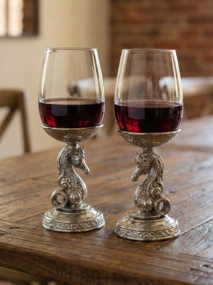Set of 2/Set of 4 - Knight Wine Glasses